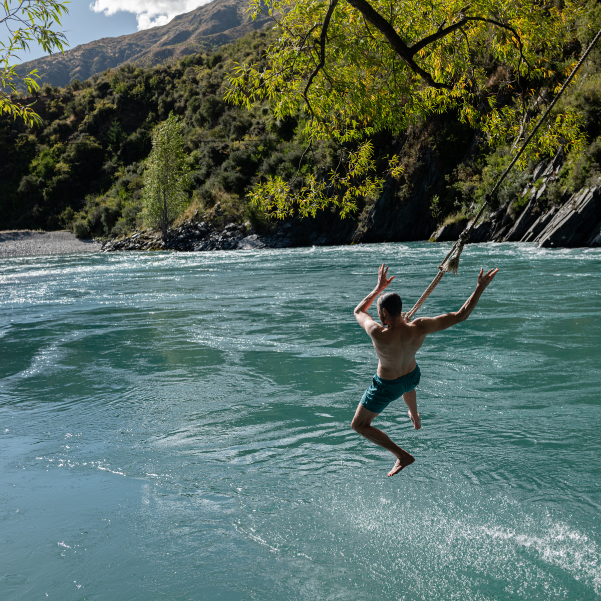 Post-hike swim. Gibbston Valley, New Zealand, 2024.